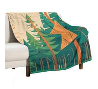 Mountain Fir Forest Blanket, Soft Flannel Fleece Blankets Quick-Dry, Lightweight Throw Blanket for Couch, Bed, Office & Travel, Ideal Gift for Family & Friends, 30"x40"