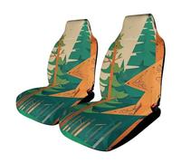 Mountain Fir Forest Car Seat Covers Universal, 2PCS Carseat Protector - Stretchable Fabric, Anti-Slip Elastic Car Seat Protector for Cars, SUV, Trucks