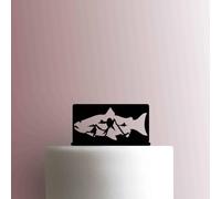 Mountain Fish Acrylic Cake Topper 3mm Thick Premium Laser Cut Cake Decoration for Birthday, Wedding, Baby Shower & Party Cakes Durable Reusable