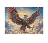 Mountain Flying Bald Eagle 300 Piece Jigsaw Puzzle for All Ages Colorful Fantasy Wildlife Idea Spooky Fun High Resolution Print Home Decor Stress Relief 300 PCS