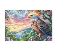 Mountain Flying Eagle 1000 Piece Jigsaw Puzzle for Adults Teens Raptor Peak Sunset Jigsaw After Gym Relaxation Brainteaser Puzzle for Fitness Lovers Stress 1000 PCS
