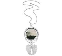 mountain fog cloud sky Pendant Angel Wings Rotating Necklace Jewelry