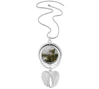 mountain fog mist cloud autumn Pendant Angel Wings Rotating Necklace Jewelry