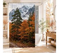 Mountain Forest Autumn Landscape Shower Curtain 108x72 Inch