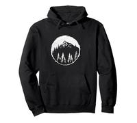 Mountain Forest Circle | Wilderness Nature Art Pullover Hoodie
