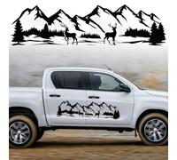 Mountain Forest Deer Car Decal, Cool Auto Sticker Waterproof Vinyl Hood Decal Car Window Sticker Mountain Graphics Body Side Door Trunk Decoration for Car SUV Truck Off-Road Vehicle Jeep RV, 100*28cm