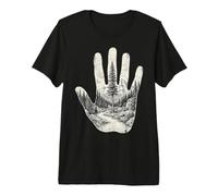 Mountain Forest Hand Hiking Trails Nature Outdoors Premium T-Shirt