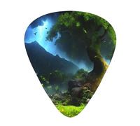 Mountain Forest in the Rain 12 Pack Guitar Picks Plectrums,4 pieces in each of 3 sizes, Suitable for a wide range of stringed instruments