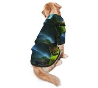 Mountain Forest in The Rain Dog Hoodie for Medium and Large Dogs – Soft Polyester Pet Clothes, Suitable for All Seasons