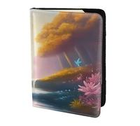 Mountain Forest in the Rain Travel Passport Holder Cover Wallet Leather Case Travel Essentials Luggage Accessories, Dreamland Forest, One Size, Contemporary