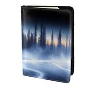 Mountain Forest in the Rain Travel Passport Holder Cover Wallet Leather Case Travel Essentials Luggage Accessories, Misty Forest, One Size, Contemporary