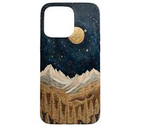 Mountain Forest Night Starry Moon Aesthetic Case for iPhone 15 Pro Max