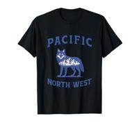 Mountain Forest Wolf Silhouette Pacific Northwest Vintage T-Shirt