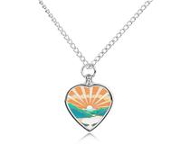 Mountain Forests Tree Sunset Nature Landscape Urn Necklace for Ashes Pet Dog Cat Cremation Jewellery Alloy Memorial Keepsake Pendant