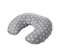 Mountain Fresh Breast Feeding Maternity Nursing Pillow - Grey with White Star/Newborn Pillow Cushion Washable Cover | Mother & Baby Awards 2022 Shortlisted |Plush Cotton Cover, Multi-Purpose Support