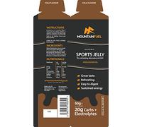 Mountain Fuel Sports Jelly Hydrogel Energy Gel Pouch - 20g of Carbs & Electrolytes - Mineral-Rich Hydration Boost - Vegan, Gluten-Free Performance Fuel - Box of 24 (Box of 24, Cola (with Caffeine))