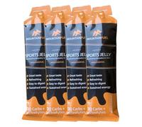 Mountain Fuel Sports Jelly Hydrogel Energy Gel Pouch - 20g of Carbs & Electrolytes - Mineral-Rich Hydration Boost - Vegan, Gluten-Free Performance Fuel - 4 Pack (4 Pack, Orange)
