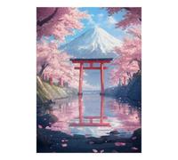 Mountain Gate Cherry Jigsaw Puzzle, 1000 Pcs Indoor Adult Game | 38x26cm Cardboard, Brain Workout, Accurate Cutting, Adult Hobbyists, Stress Reduction
