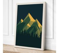 Mountain Geometry Geometric Canvas Wall Art Print 36x24 Inch