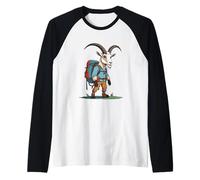 Mountain Goat Backpacker Outdoor Explorer Raglan Baseball Tee