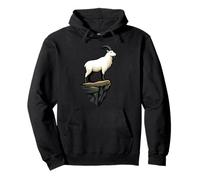 Mountain Goat Cliff Balance Animal Illustration Pullover Hoodie