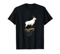 Mountain Goat Cliff Balance Animal Illustration T-Shirt