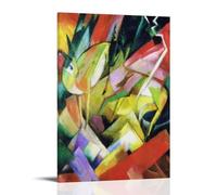 Mountain Goats by Franz Marc Poster Canvas Wall Decor Art Painting Prints on Modern Artwork for Living Room,Bathroom,Bedroom,Home 08x12inch(20x30cm)