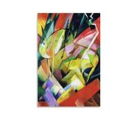 Mountain Goats by Franz Marc Poster Canvas Wall Decor Art Painting Prints on Modern Artwork for Living Room,Bathroom,Bedroom,Home 24x36inch(60x90cm)