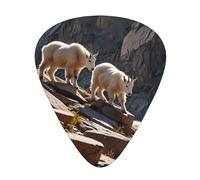 Mountain goats climbing Patterned Guitar Picks - 12-Piece Set with 3 Different Thicknesses, Suitable for Electric and Acoustic Guitars