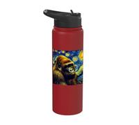 Mountain Gorilla Art Starry Night Mountain Gorilla Stainless Steel Insulated Water Bottle