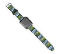 Mountain Grand Teton Landscape Lakeside Watch Band Leather Replacement Watch Strap Bands for Men Women Sports