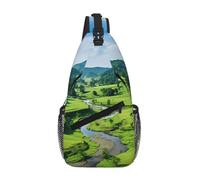 Mountain Grass Crossbody Sling Bag Crossbody Shoulder Chest Bag Shoulder Strap Waist Fanny Pack Men Women