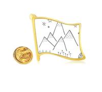 mountain grass star pattern Golden Metal Flag Lapel Pin Badge