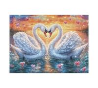 Mountain Grey Wolf 500 Pc DIY Jigsaw Puzzle Swan Lake Peak Puzzles for Adults Teens Hard Challenging Team Building Stress Reducing Autumn High-grade Rigid Cardboard 500 PCS