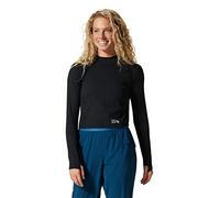 Mountain Hardwear Womens Crater Lake Long Sleeve Crop, Black, S