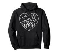 Mountain Heart Hiking Nature Forest Camping Trekking Lakes Pullover Hoodie