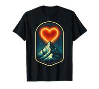 Mountain Heart with Glowing Sky Romantic Nature Winter Adven T-Shirt