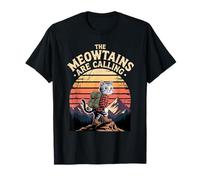 Mountain Hiker Cat Lover The Meowtains are Calling T-Shirt