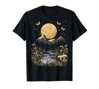 Mountain Hiking Cottagecore Flower Summer Camping Hippie Value Graphic T-Shirt, Men, Black, S