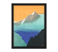 Mountain Hillside Vintage India Railway Kashmir Travel Tourism Advert Large Framed Art Print Poster Wall Decor 18x24 in