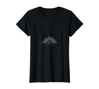 Mountain House Logo - Rustic Alpine Retreat T-Shirt, Women, Black, S
