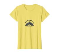Mountain House Logo - Rustic Alpine Retreat T-Shirt, Women, Lemon, S