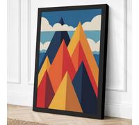 Mountain in Form Geometric Canvas Wall Art Print 18x12 Inch