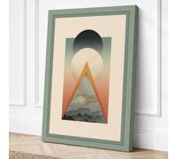 Mountain in Geometry Art Deco Canvas Wall Art Print 18x12 Inch (46 x 30 cm)