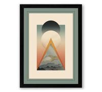 Mountain in Geometry Art Deco Framed Wall Art Print A3 (42×29.7cm) Black, Wall Decor for Living Room, Bedroom, Office & Home, Ready to Hang, Art Gift