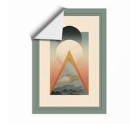 Mountain in Geometry Art Deco Unframed Wall Art Print A2 (59.4×42cm), Wall Decor for Living Room, Bedroom, Office & Home, Art Gift