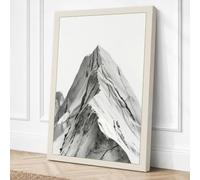 Mountain in Solitude Canvas Wall Art Print 24x16 Inch | Cream