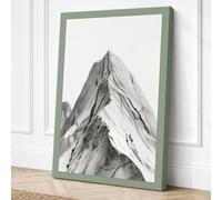 Mountain in Solitude Canvas Wall Art Print 24x16 Inch | Sage