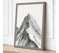 Mountain in Solitude Canvas Wall Art Print 24x16 Inch | Taupe