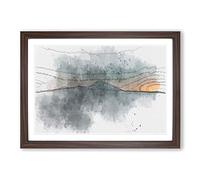 Mountain in Whistler Canada in Abstract Framed Print | A2 Walnut Framed Wall Art | Ready to Hang | Abstract Landscape Picture | Living Room Bedroom Lounge Office